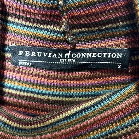 Peruvian Connection Carmen Striped Turtleneck Sleeveless Western Dress Knit - Picture 9 of 9